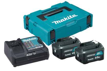 Makita CXT Akku-Set: 2x BL1041B + DC10SB in MakPac (197641-2)