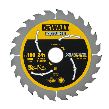 DEWALT DT99562-QZ XR Extreme Runtime Kreissägeblatt Handkr. 190/30mm 24WZ/FZ