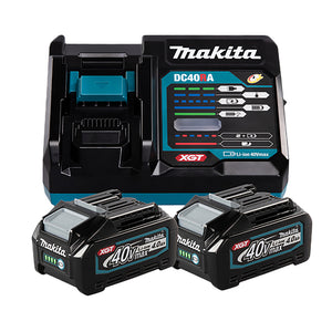 Makita Akku Set: 2x BL4040 + DC40RA (191L77-9)