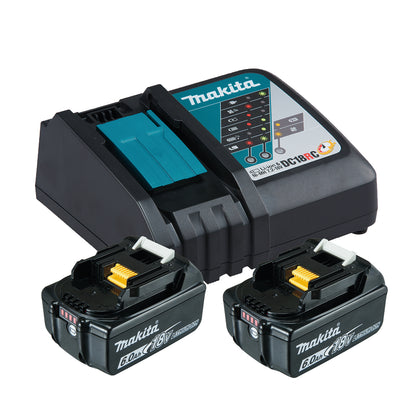 Makita Akku-Set 2x Akku BL1860B + Ladegerät DC18RC (199480-6)