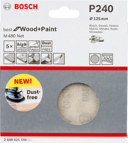 Bosch Professional Netzschleifscheibe M480,125mm,K240,5x (2608621150)