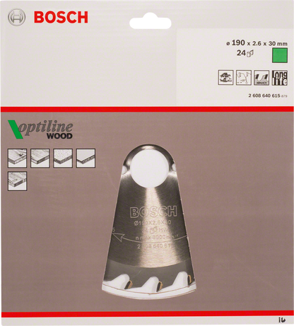 Bosch Professional Kreissägeblatt OP WO H 190x30-24 (2608640615)
