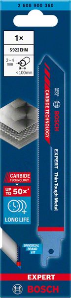 Bosch Professional Expert 'Thin Tough Metal' S 922 EHM Säbelsägeblatt, 1 Stück (2608900360)