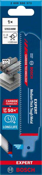 Bosch Professional Expert 'Medium-Thick Tough Metal' S 955 HHM Säbelsägeblatt, 1 Stück (2608900373)