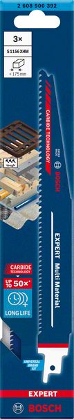 Bosch Professional Expert 'Multi Material' S 1156 XHM Säbelsägeblatt, 3 Stück (2608900392)