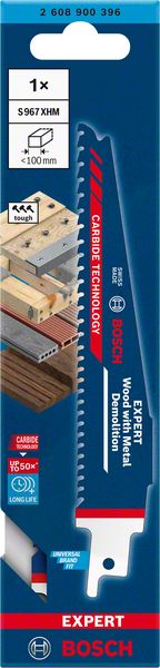 Bosch Professional Expert 'Wood with Metal Demolition' S 967 XHM Säbelsägeblatt, 1 Stück (2608900396)