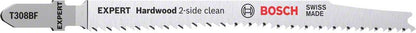 Bosch Professional Expert 'Hardwood 2-side clean' T 308 BF Stichsägeblatt, 3 Stück (2608900543)