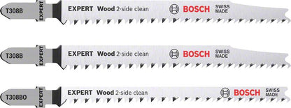 Bosch Professional Expert 'Wood 2-side clean' Stichsägeblatt-Set, 3-tlg., T308B/BO (2608900559)