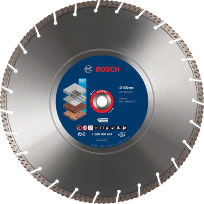 Bosch Professional Expert MultiMaterial Diamanttrennscheiben, 400 x 20/25,40 x 3,3 x 12 mm (2608900667)